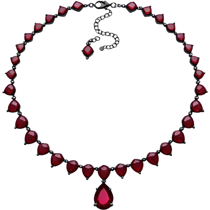 a black rubies necklace  emoji