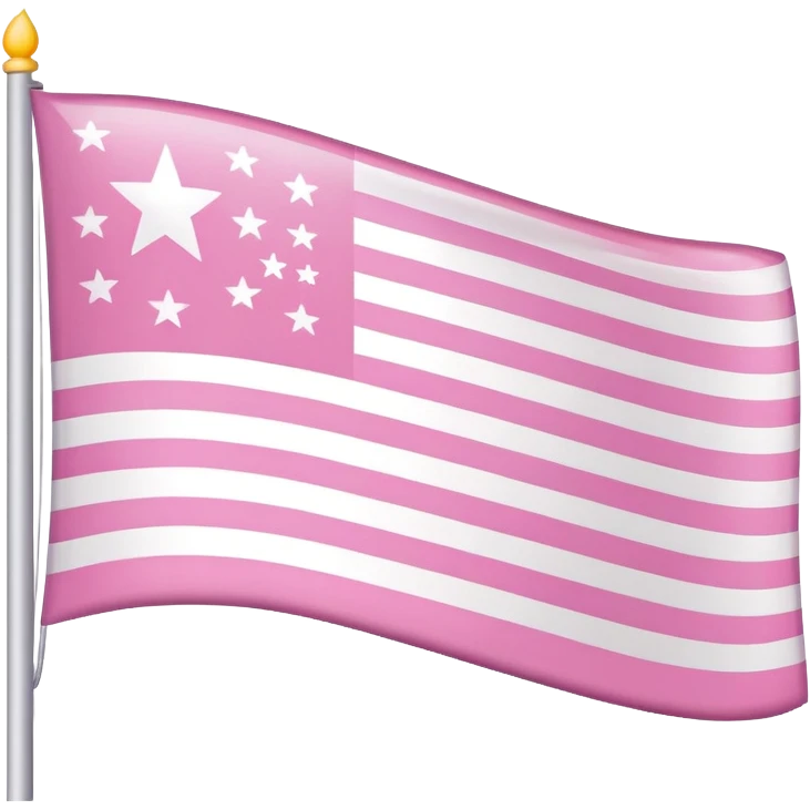 American flag with pink stripes instead of red, white stars on a light pink background emoji
