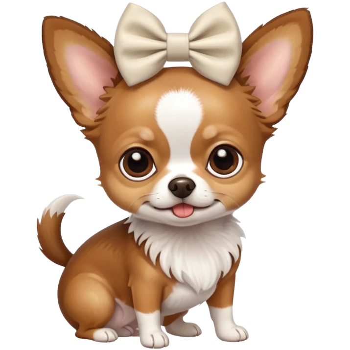 chihuahua dog with a bow emoji