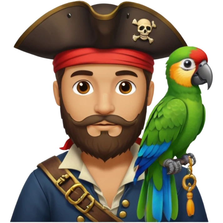 pirate and parrotپرنیس emoji