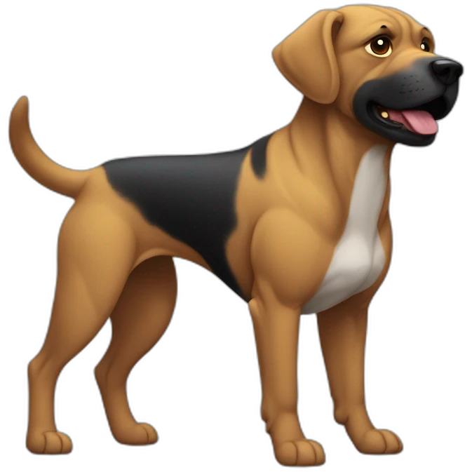 Un chien noir qui montre son corp musclé emoji