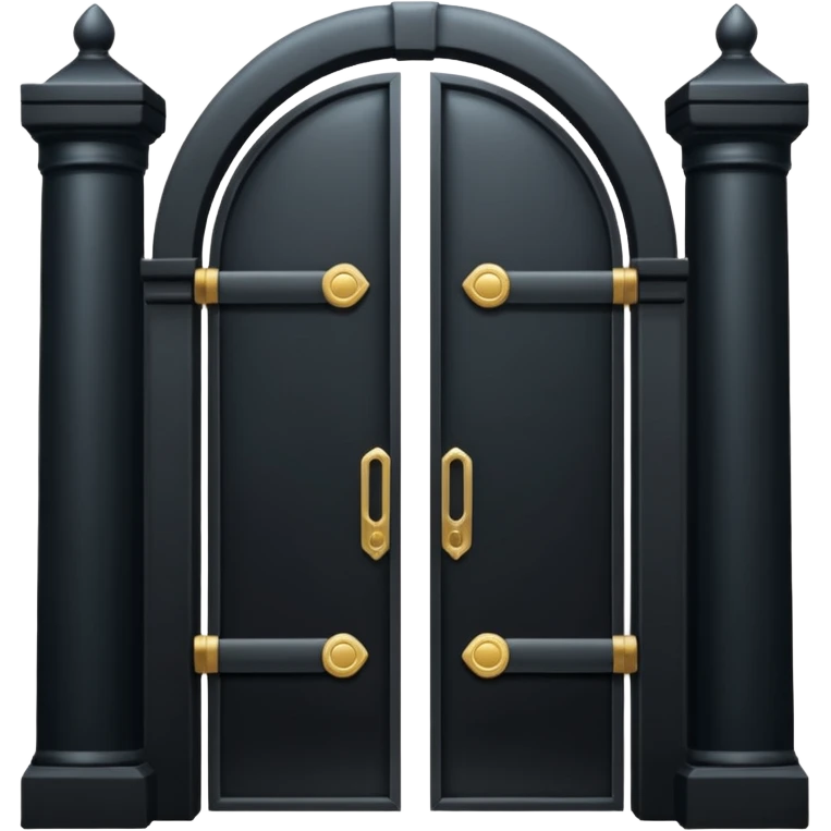 iOS emoji, minimal dark gate, sealed door, flat design emoji