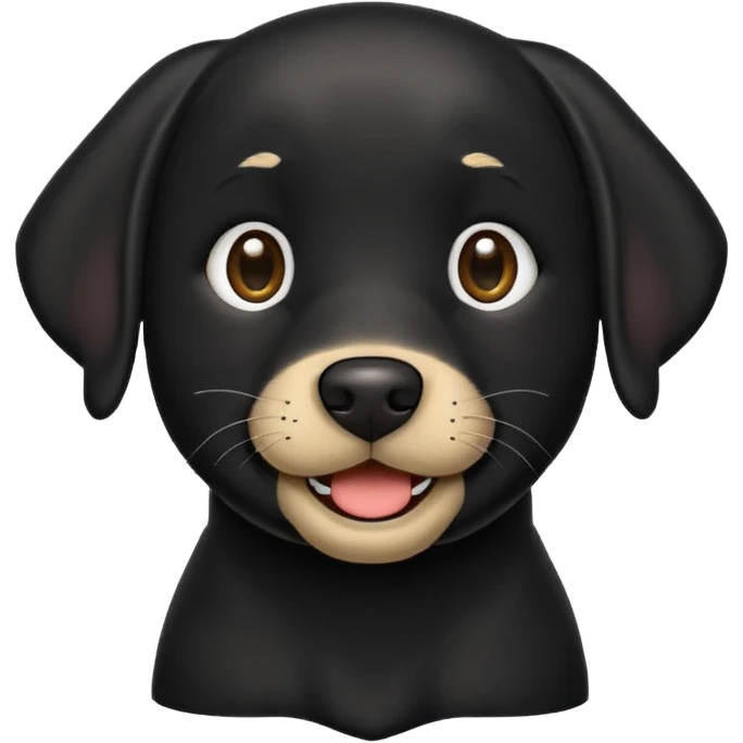 Black lab smiling emoji