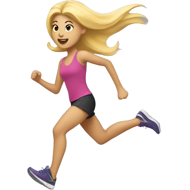 blonde girl running emoji