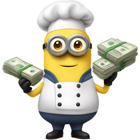 Minion with cash and chef head emoji