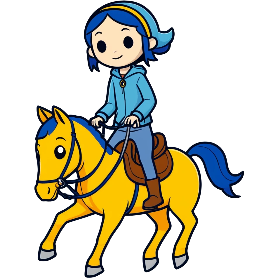 Coraline on a horse  emoji