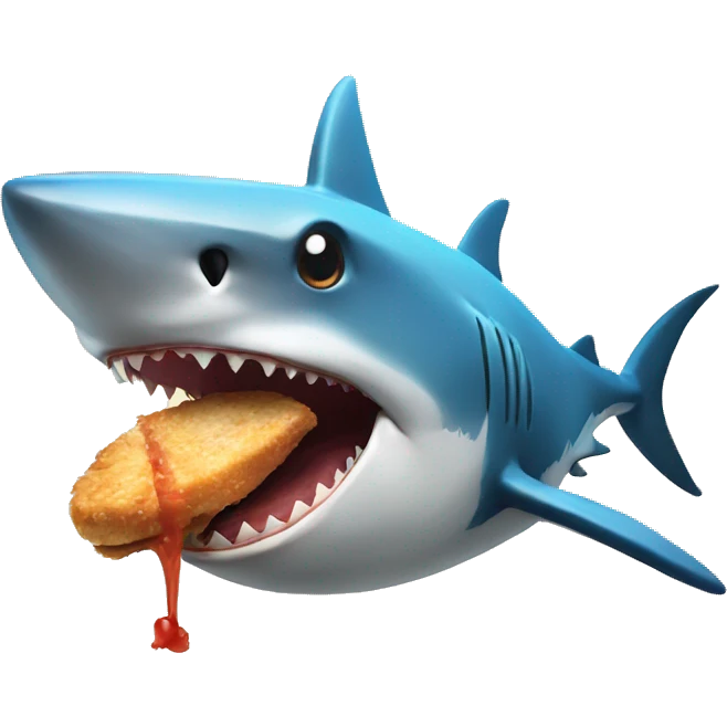 Shark eating chicken  emoji