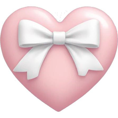 Pastel pink heart with white bow emoji