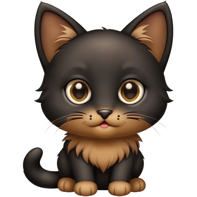 Black kitten with poo emoji