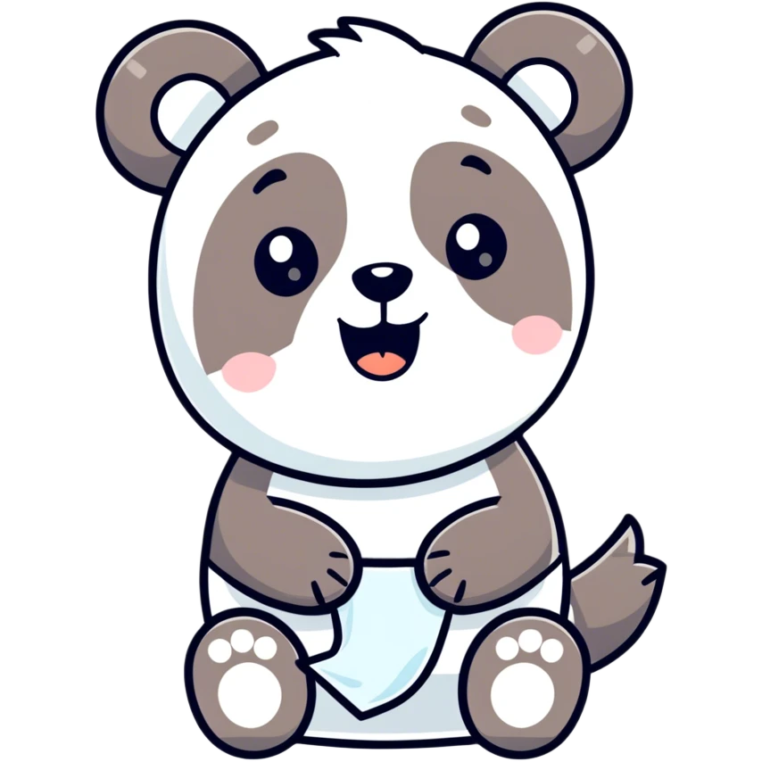 Cute panda on the toilet emoji