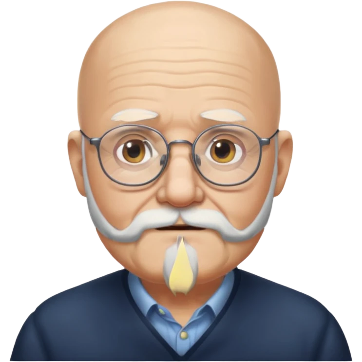 old man bald with beard and glasses emoji