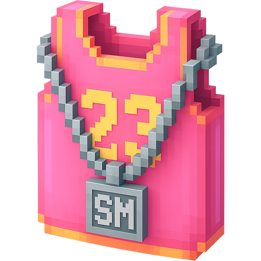 светящейся розовая баскетбольная майка с надписью "23" и серебряная цепь с надписью "SM", no background emoji