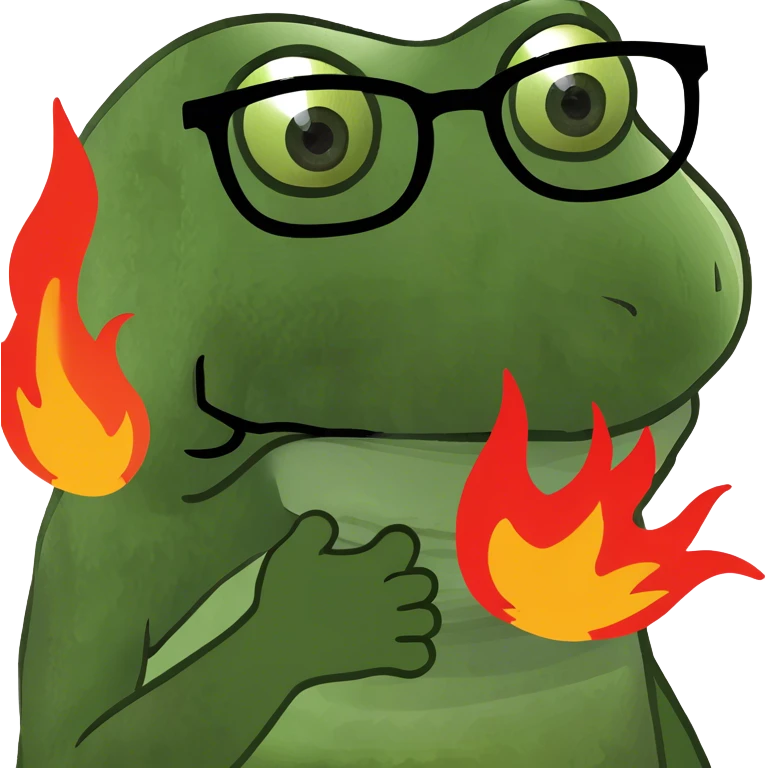 Silly guy with glasses on fire  emoji