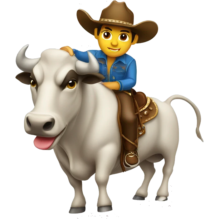 hispanic bull rider on a bull emoji
