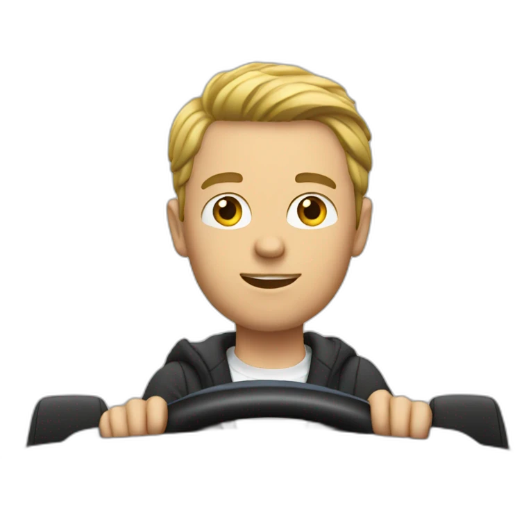 Mathieu driving a car emoji