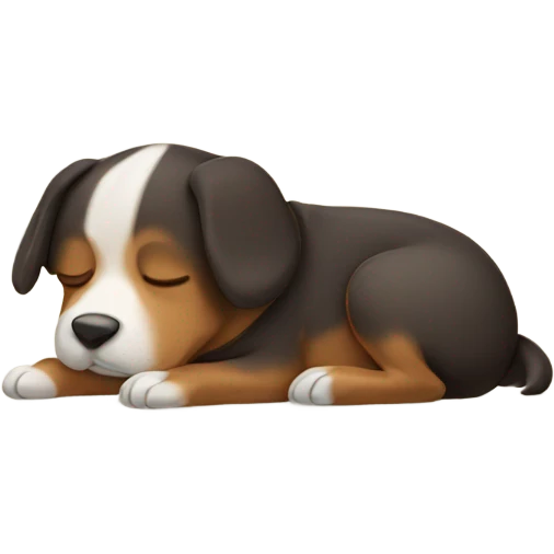 dog sleeping with belly up emoji