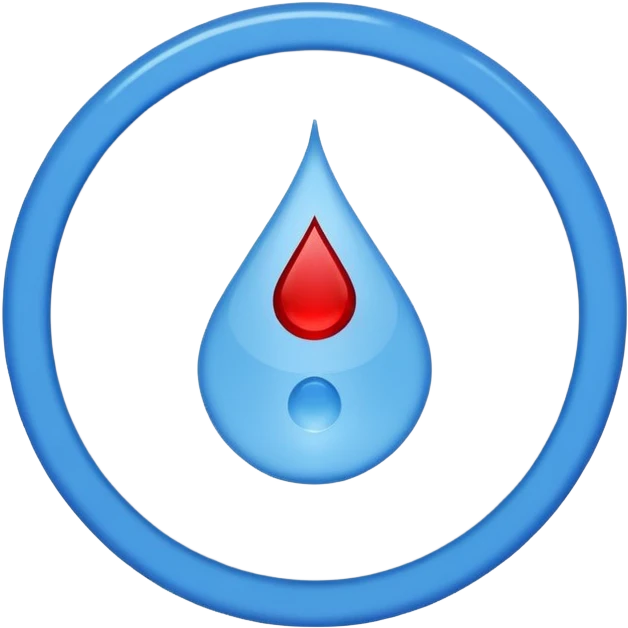 Modern and clean diabetes awareness symbol with blue circle and blood drop in the middle. emoji