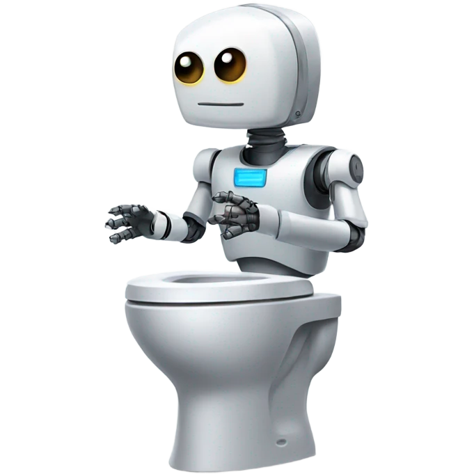 A robot in a toilet  emoji