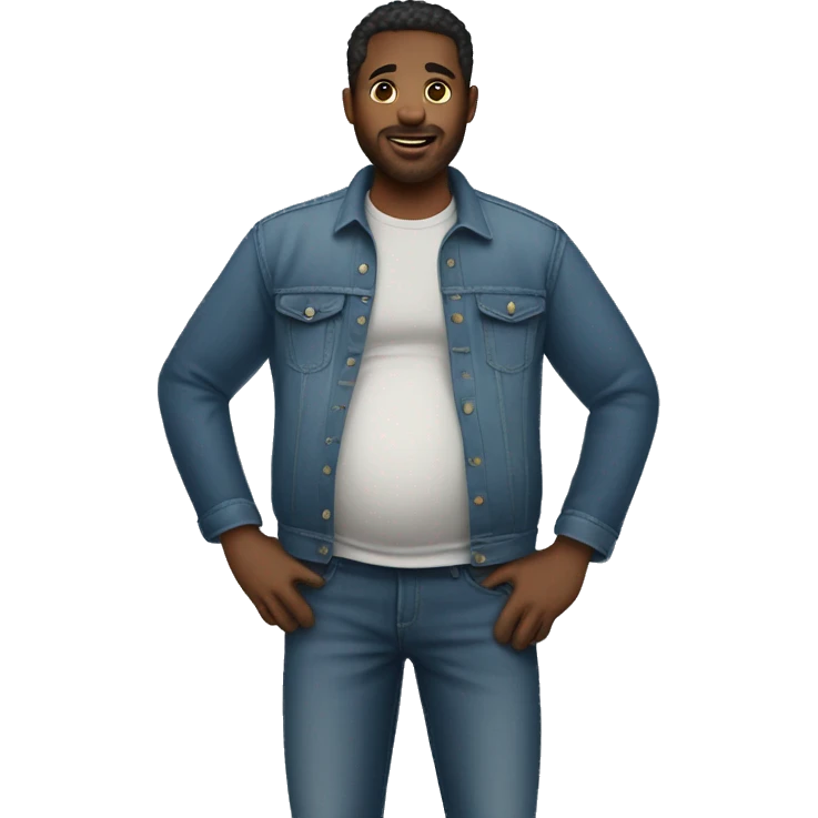 Pregnant man wearing jeans emoji