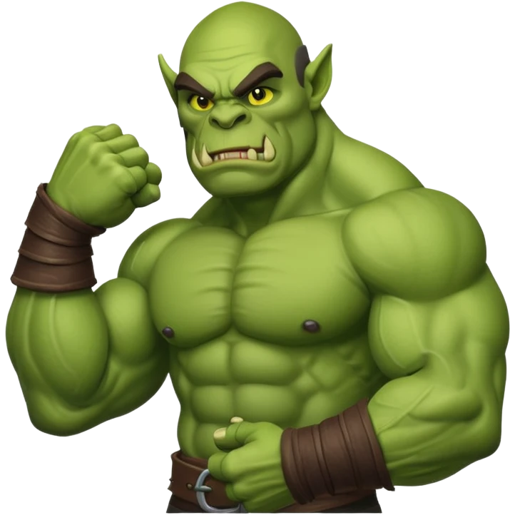 An extreme muscled orc flexing biceps  emoji