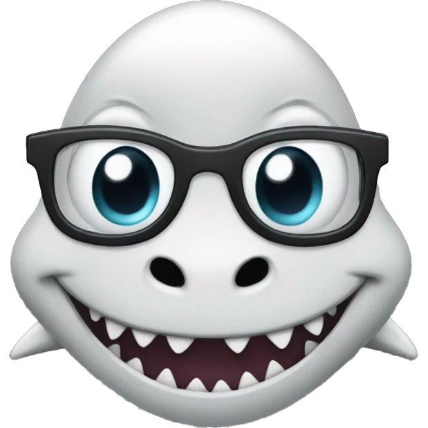 shark with eyeglasses and bun emoji