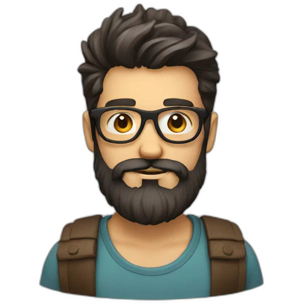 Hipster dude with beard emoji