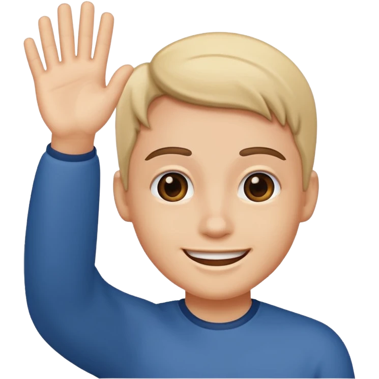 Awkward smile waving emoji