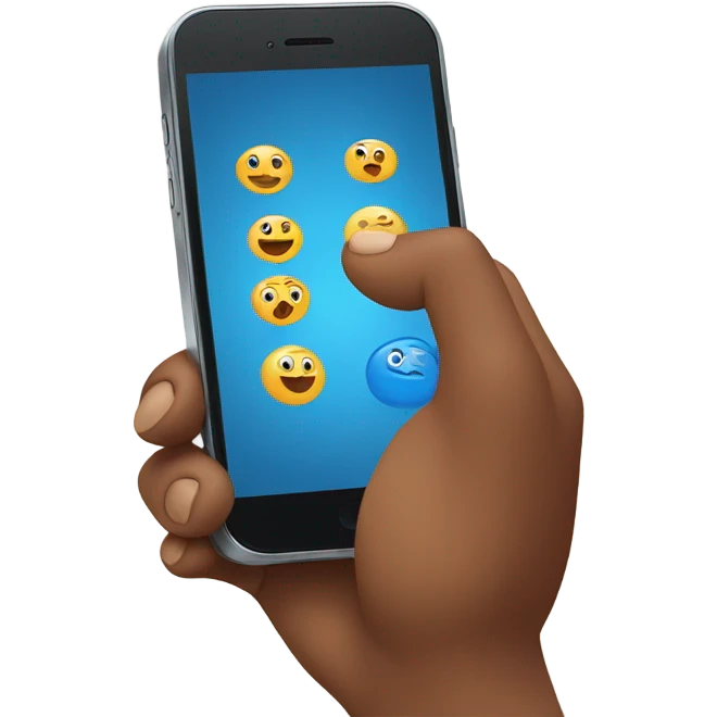 hand holding phone emoji