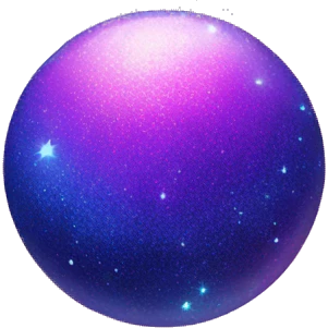 blue purple and pink glitter planet emoji