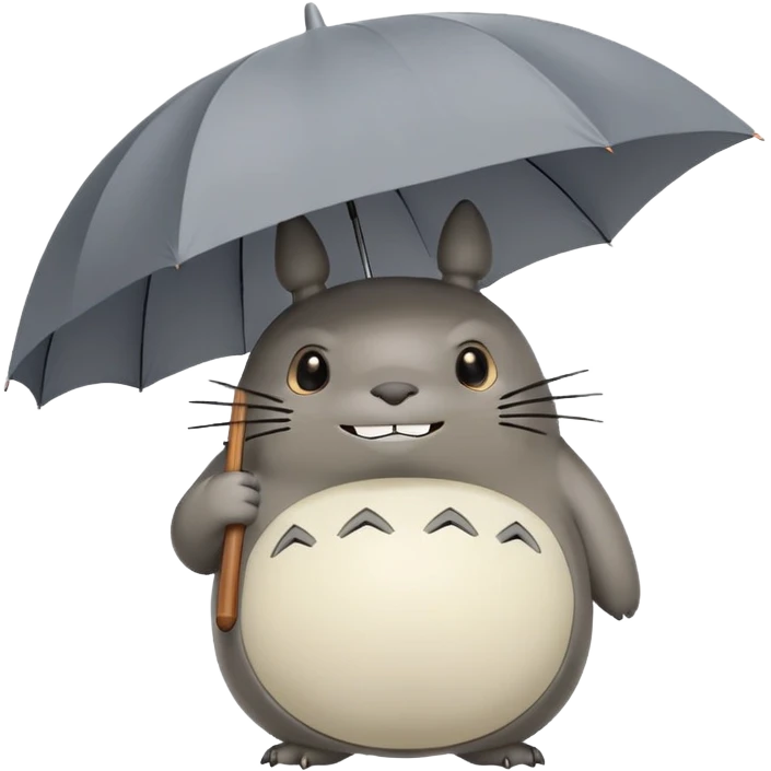 Totoro holding an umbrella emoji