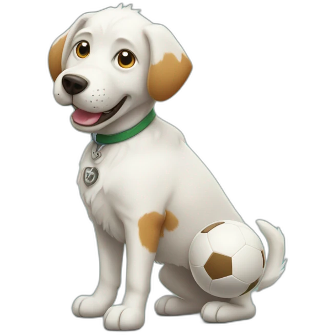 Dog playing soccer emoji