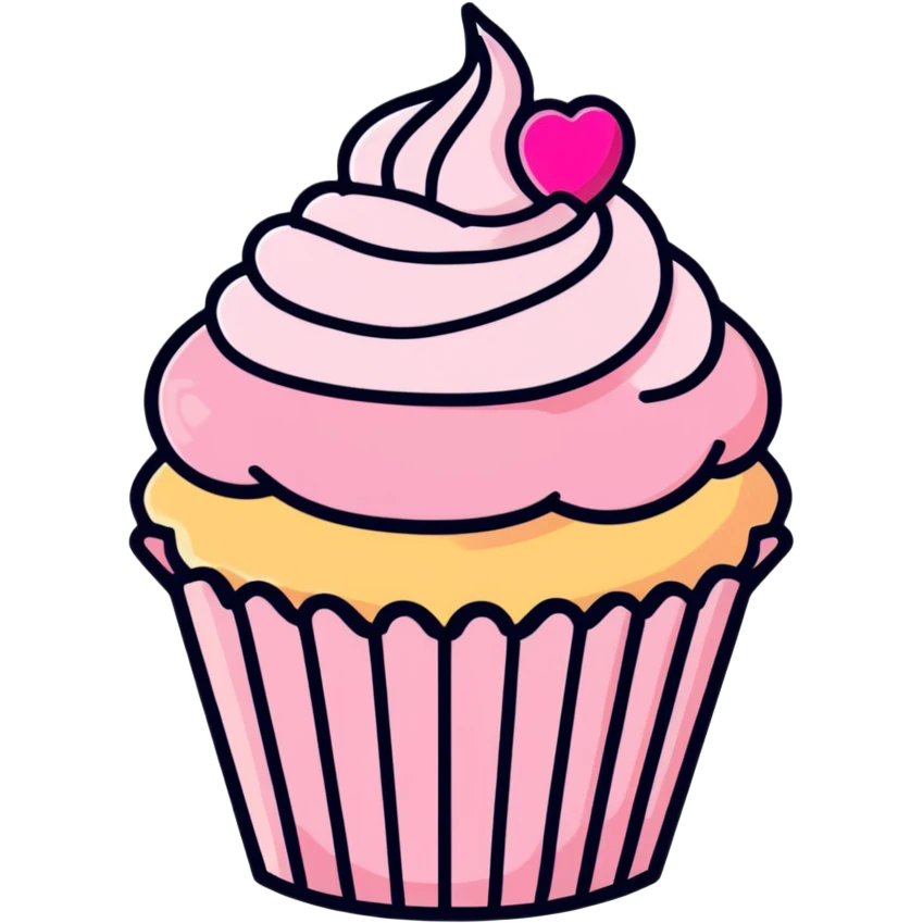 cupcake with pink icing emoji