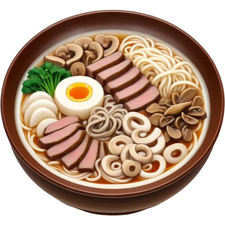 Udon nabe with beef brisket and mushrooms  emoji