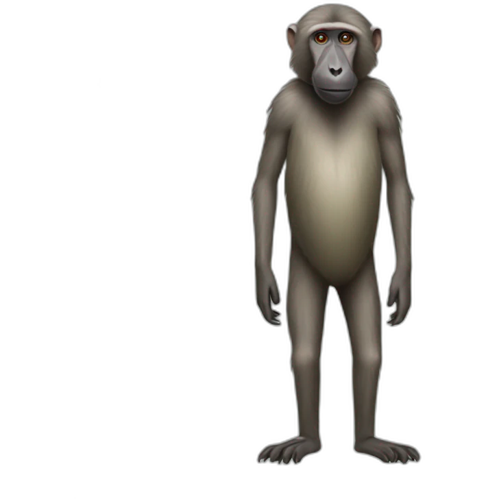 Olive Baboon full body emoji