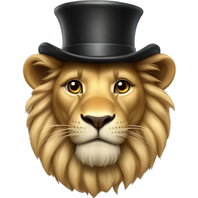 Lion whith tophat emoji