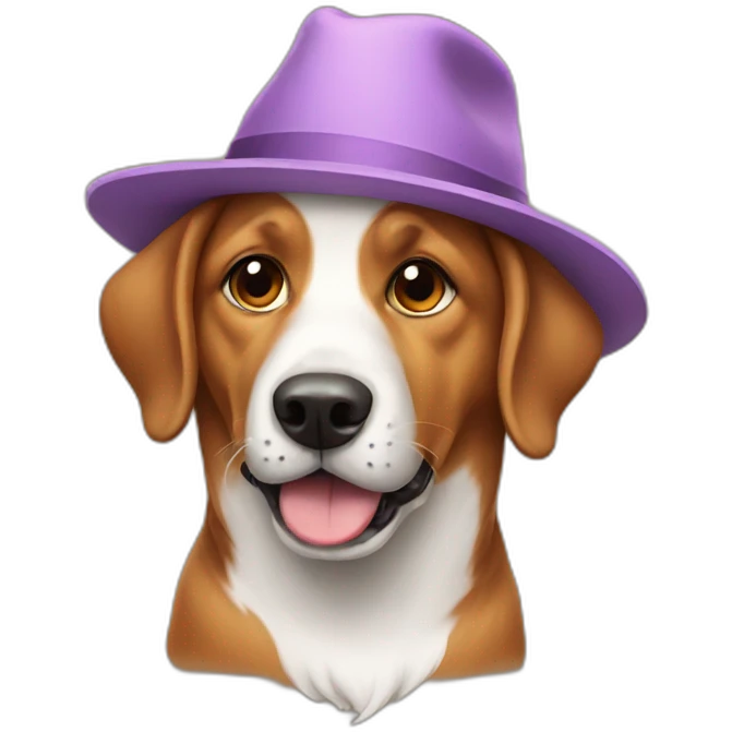 A dog with a hat emoji