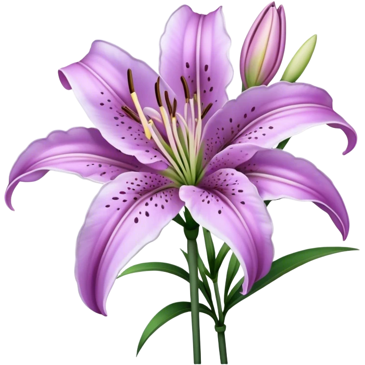 single Lavender Oriental Lily, straight stem emoji