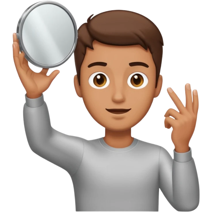 a man snapping a mirror selfie emoji