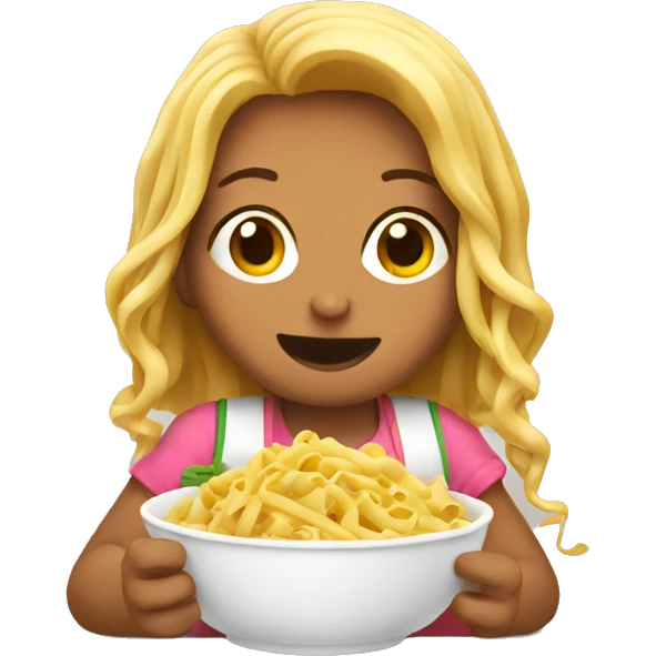 girl eating pasta  emoji