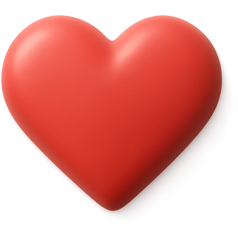 A simple heart shape with smooth, sculpted appearance emoji