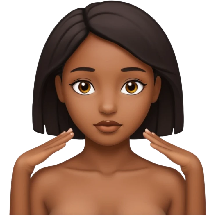 A black girl, naked emoji