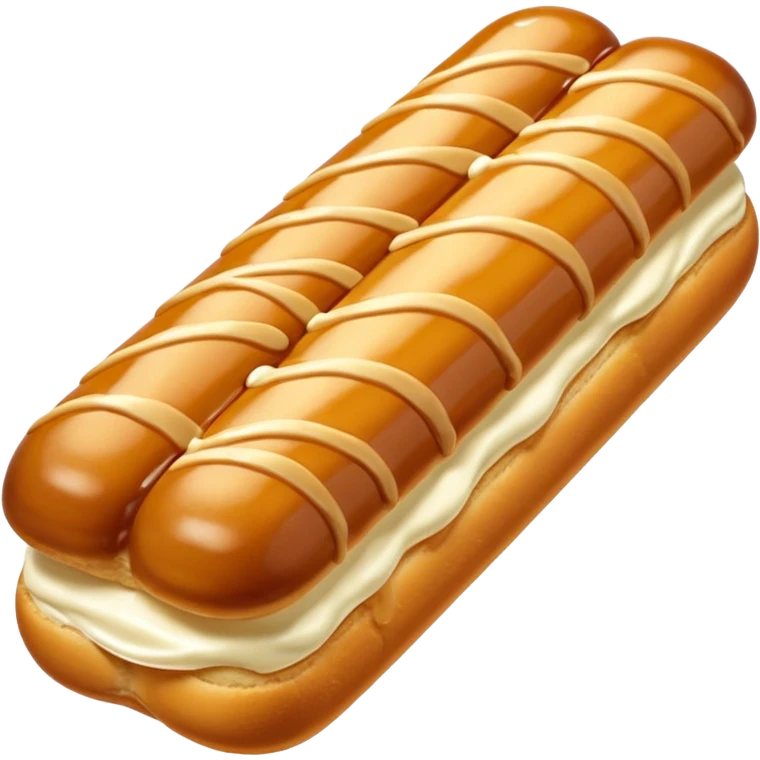 3d realistic Butterscotch éclair  emoji