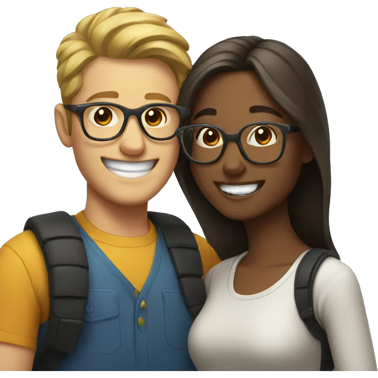 happy duo with glasses emoji