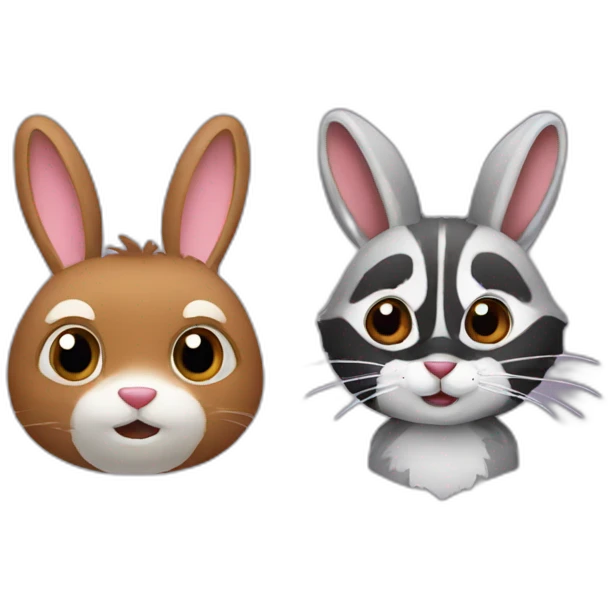 rabbit and racoon emoji