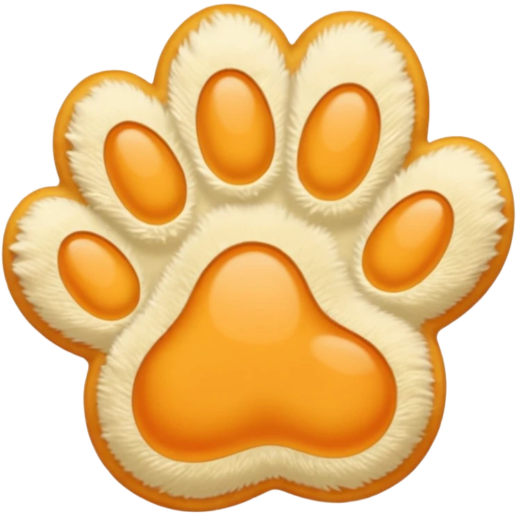a very light pale pastel yellow-orange pawprint emoji