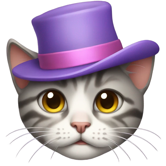 Crying cat with fancy hat emoji