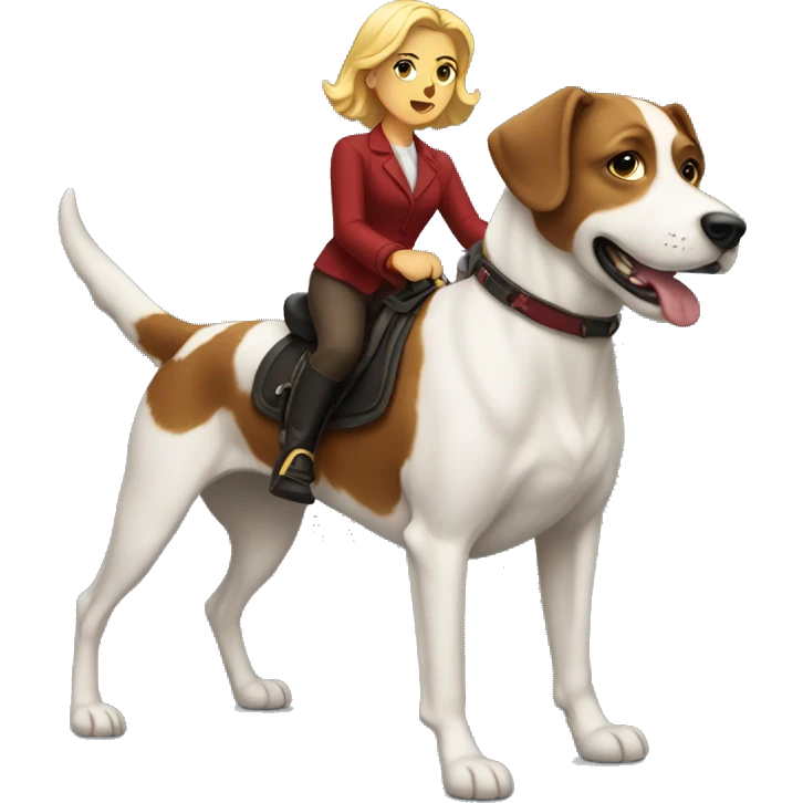 Scarlett riding a dog emoji
