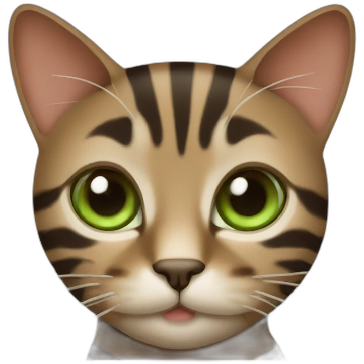 green eyes brown striped cat emoji