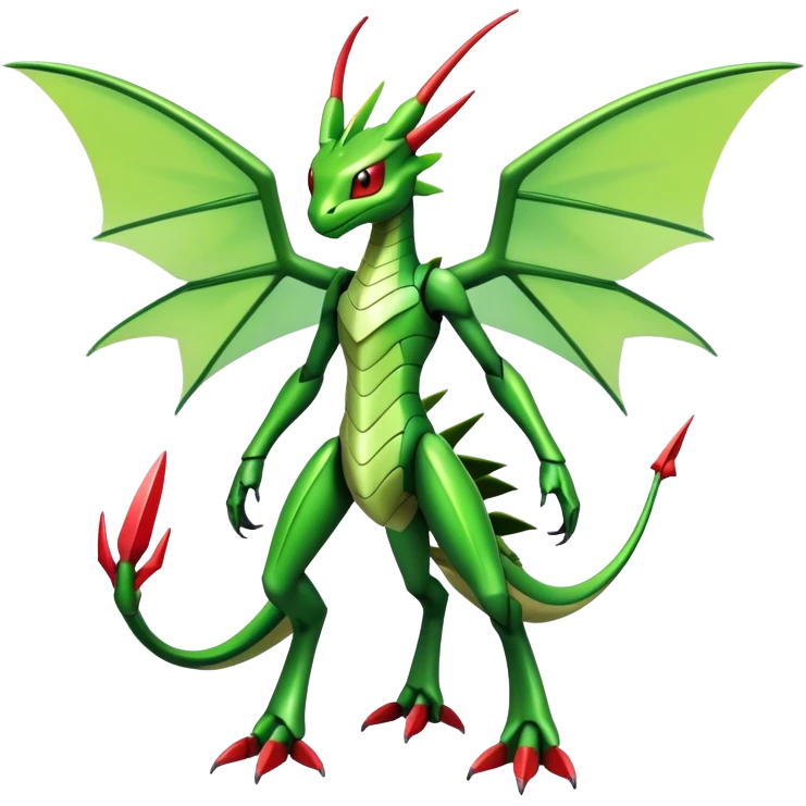  Cool Edgy Shiny Colorful Futuristic Ethereal Legendary Scyther-Flygon-Digimon-hybrid full body  emoji