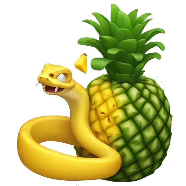 Snake eating a pineapple emoji